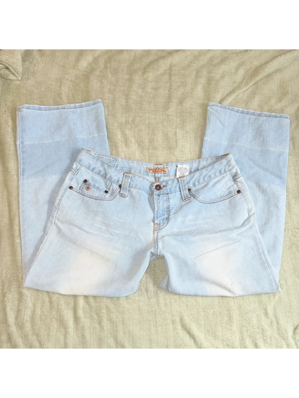 Paris Blues Lightwash Vintage Distressed Jean Wide Leg Y2K Capris